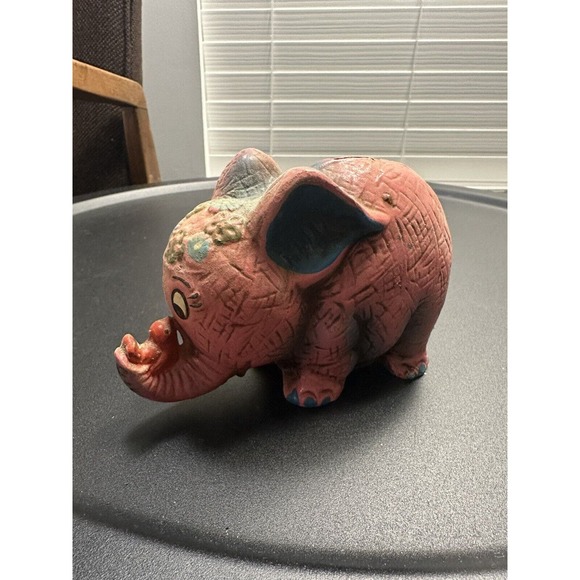 Pink Elephant VINTAGE Coin Piggy Bank Toy - Picture 4 of 6